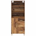 vidaXL Highboard Staré drevo 69,5 x 32,5 x 180 cm Kompozitné drevo