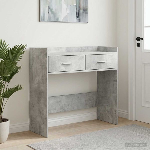 vidaXL Konzolový stôl Betónovo sivá 90 x 35 x 80 cm Kompozitné drevo