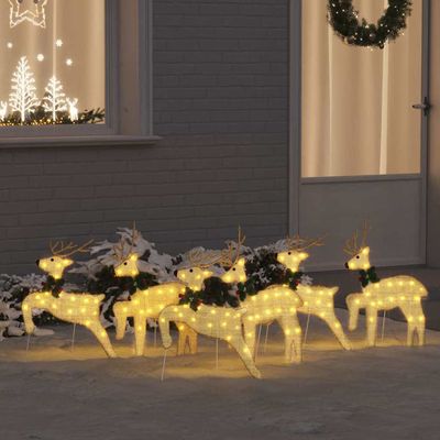 vidaXL LED Soby 6 pcs Zlatá látka