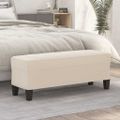 vidaXL Lavica krémová 100x35x41 cm látka z mikrovlákna