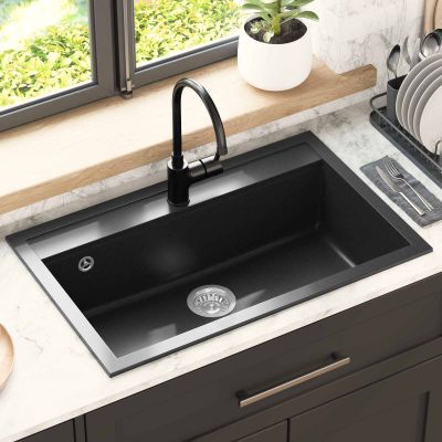 vidaXL Drez Čierna 795 x 505 mm Granite