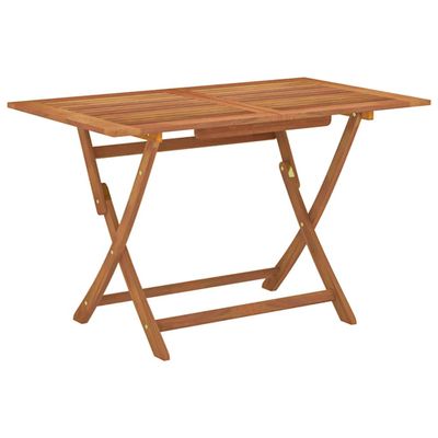 vidaXL Skladací záhradný stôl 120x70x75 cm eukalyptový masív