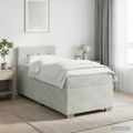 vidaXL Posteľ boxspring s matracom Svetlosivá 100 x 200 cm Zamat