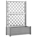 vidaXL Záhradný kvetináč s mriežkou 100x43x142 cm PP kamenný sivý