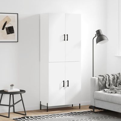 vidaXL Vysoká skrinka biela 69,5x34x180 cm spracované drevo