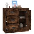 vidaXL Komoda dymový dub 70x35,5x67,5 cm spracované drevo