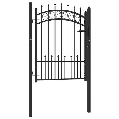 vidaXL Plotová brána EMMEN s hrotmi oceľ 104x109,5 cm čierna