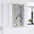 vidaXL Nástenný sklenený kabinet LUCCA Sivá sonoma 60 x 31 x 100 cm