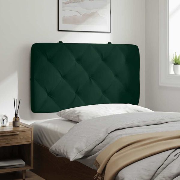 vidaXL Vankúš na čelo postele tmavozelený 80 cm zamat