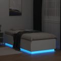 vidaXL Posteľný rám s LED svetlami biely 100x200 cm kompozitné drevo