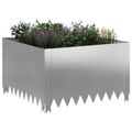 vidaXL Obrubník trávnika 4 ks 60 x 60 x 35 cm Oceľ Strieborná