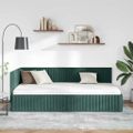 vidaXL Rohový rám postele Tmavozelená 100 cm x 200 cm Zamat