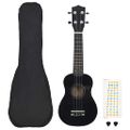 vidaXL Sopránové ukulele s taškou pre deti čierne 23"