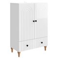 vidaXL Servírovacia skriňa Biela s vysokým leskom 66 x 34,5 x 95 cm
