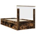 vidaXL Rám postele Dymová dub 90 x 200 cm Masívne borovicové drevo