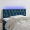 vidaXL Čelo postele s LED tmavomodré 90x7x78/88 cm zamat