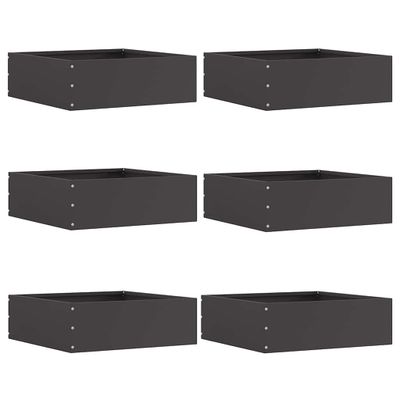 vidaXL Obrubník trávnika 6 ks 40 x 40 x 13 cm Oceľ Čierna