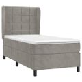 vidaXL Posteľný rám boxsping s matracom bledosivý 90x190 cm zamat