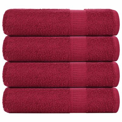 vidaXL Sprchové osušky FROGN 4 ks bordové 70x140 cm 360 g/m²
