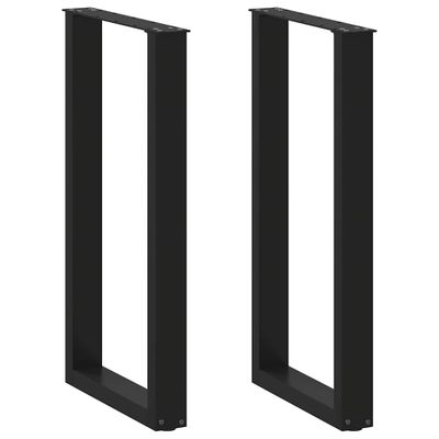 vidaXL Nohy barového stola v tvare U, 2 ks, čierne, 40 x (90-91) cm, oceľové