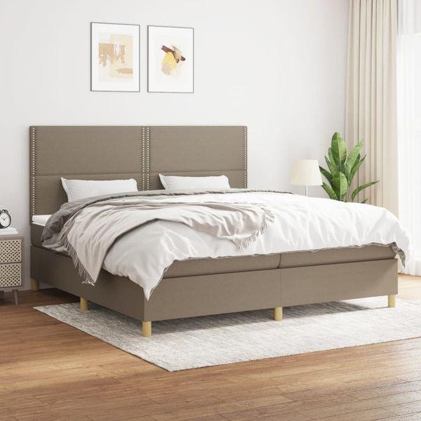 vidaXL Boxspring posteľ s matracom sivohnedý 200x200 cm látka