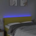 vidaXL Čelo postele s LED zelené 144x5x78/88 cm látka