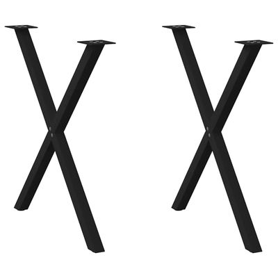 vidaXL Nohy k jedálenskému stolu v tvare X, 2 ks, čierne, 80 x (72-73) cm, oceľové