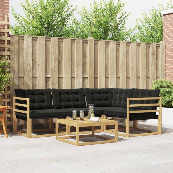 vidaXL Záhradná súprava gaučov 5 pcs Biela a čierna 79 x 79 x 37 cm
