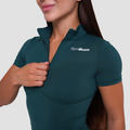Dámske tričko Cropped Ignite Dark Green - GymBeam, veľkosť M, veľkosť oblečenia M
