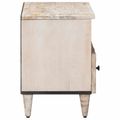 vidaXL TV skrinka Biela 70 x 33,5 x 46 cm Masívne mango drevo
