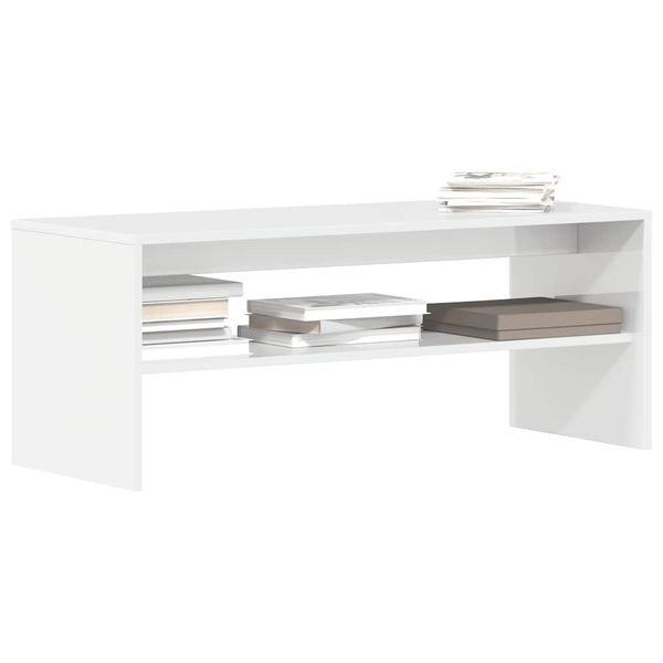 vidaXL TV skrinka biela 100x40x40 cm drevotrieska lesklá