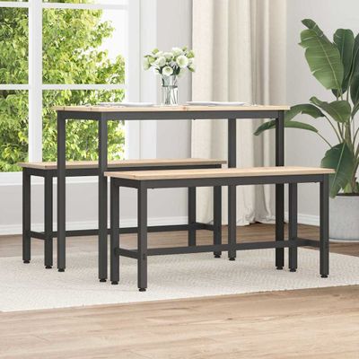 vidaXL Jedálenské lavice 2 pcs Prírodná 100 x 32,5 x 49 cm