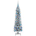 vidaXL Umelý vianočný stromček Biela 150 cm PVC, kov a plast