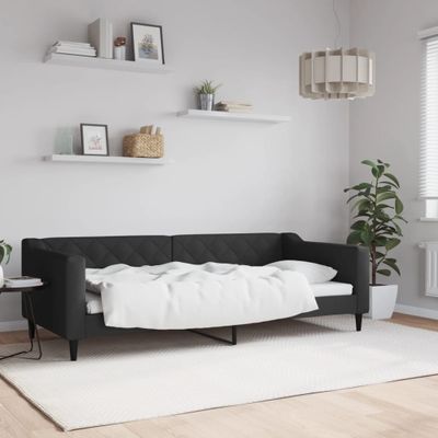 vidaXL Posteľný rám čierny 90x200 cm látka