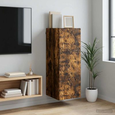 vidaXL Nástenná skrinka 33 x 34,5 x 90 cm Kompozitné drevo Dymový dub