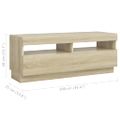 vidaXL TV skrinka s LED svetlami dub sonoma 300x35x40 cm