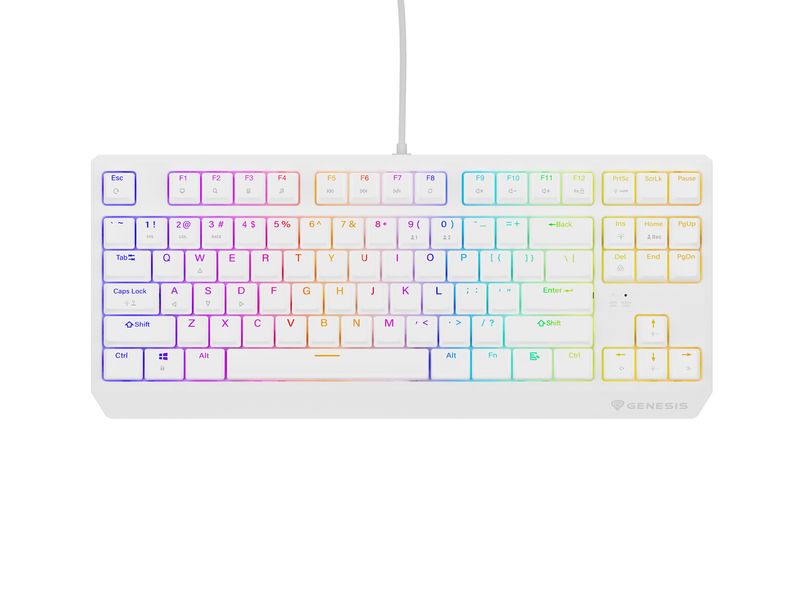 Genesis herná klávesnica THOR 230/TKL/RGB/Outemu Red/Drôtová USB/US layout/Biela