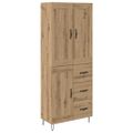 vidaXL Highboard Remeselný dub 69,5 x 34 x 180 cm Kompozitné drevo