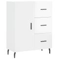 vidaXL Vysoká skrinka lesklá biela 69,5x34x180 cm spracované drevo