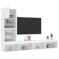 vidaXL 4-dielne TV nástenné skrinky s LED biele kompozitné drevo