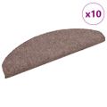 vidaXL Schodové rohože, samolepiace, 10 ks, 65x21x4 cm, svetlohnedé, polkruhové, veľké