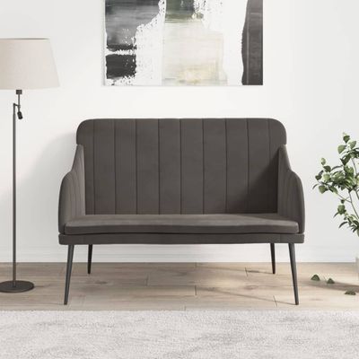 vidaXL Lavička tmavosivá 110x76x80 cm zamat
