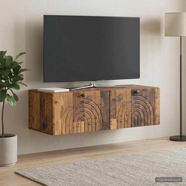 vidaXL Nástenná TV skrinka Nástenný Staré drevo 99 x 41 x 30 cm