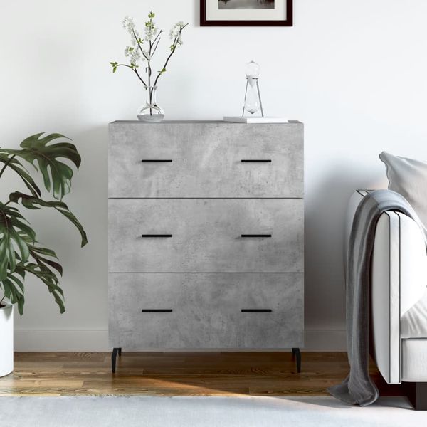vidaXL Komoda betónovo sivá 69,5x34x90 cm kompozitné drevo