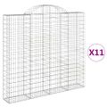 vidaXL Oblúkové gabiónové koše 11 ks 200x30x180/200 pozinkované železo