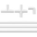 vidaXL PVC rúrka 2 ks Biela 12,2 x 1,8 x 500 mm PP a PE