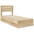 vidaXL Rám postele Sonoma dub 100 x 200 cm Inžinierske drevo