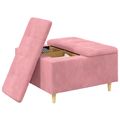 vidaXL Ottoman s Úložným Priestorom Ružová 80 x 80 x 45 cm Zamat
