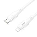 BWOO silikónový kábel X329CL 27W USB-C - lightning 1m biely