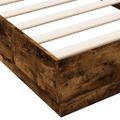 vidaXL Posteľný rám s LED svetlami dymový dub 100x200 cm